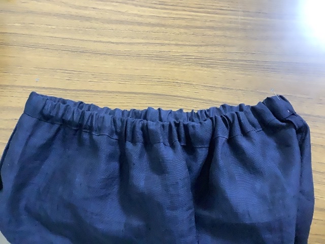 ゴムパンツウエストゴム部分縫い