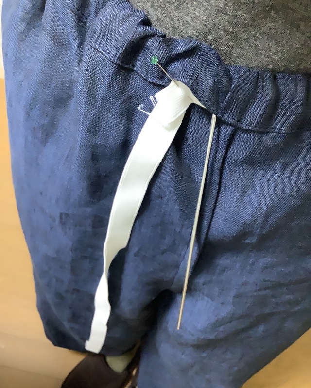 ゴムパンツウエストゴム通し