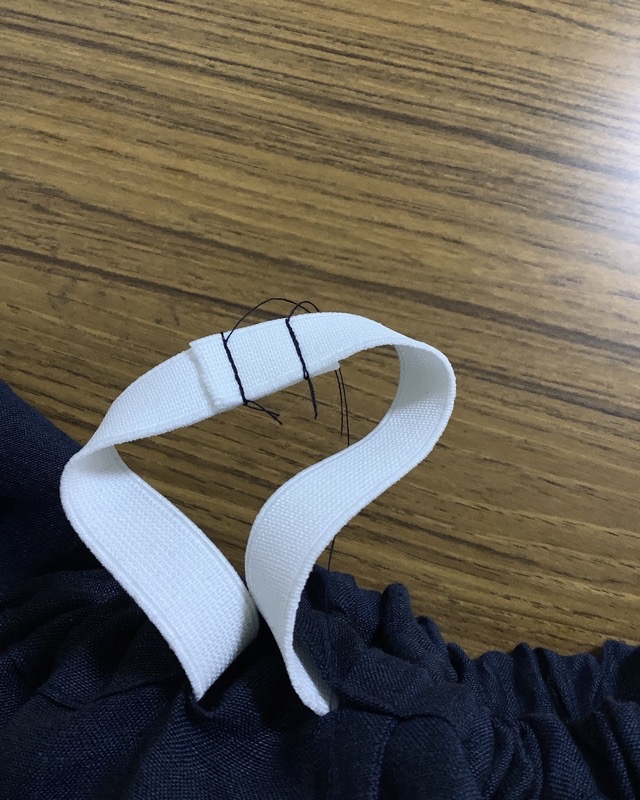 ゴムパンツウエストゴム縫い